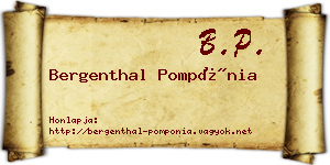 Bergenthal Pompónia névjegykártya